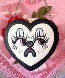 Goth Clown Heart Purse - Double Sided Faces