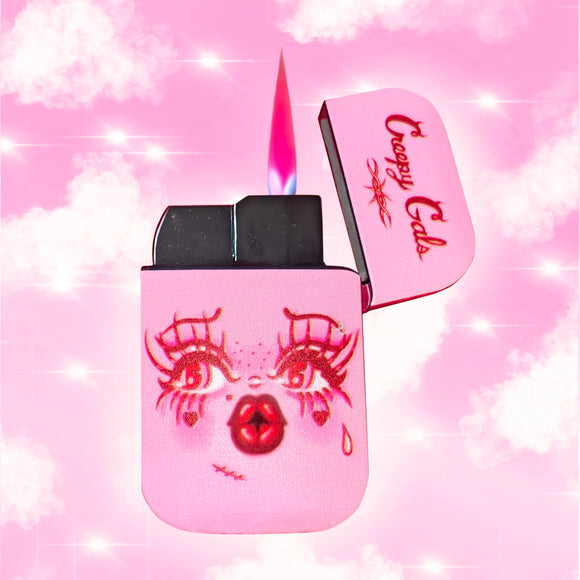 Cutie Refillable Butane Lighter with Pink Flame