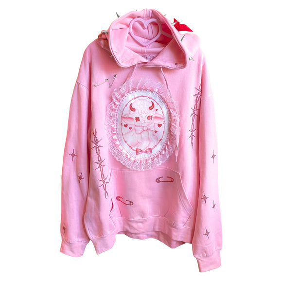 1 of 1 Lamby Pink Spiked Hoodie  - 2XL (17)