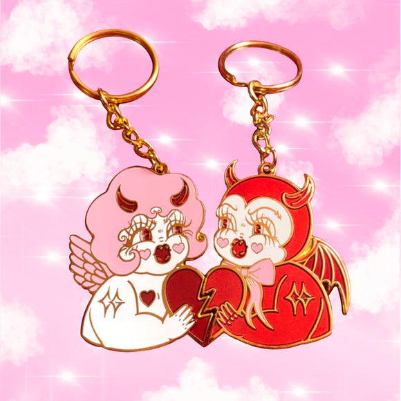 Best Friend / Lover Keychain - Lolly Dolly and Anton LaSlay the Devil Cherubs