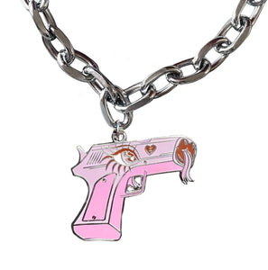 Pink Squirt the Gun Chain Choker