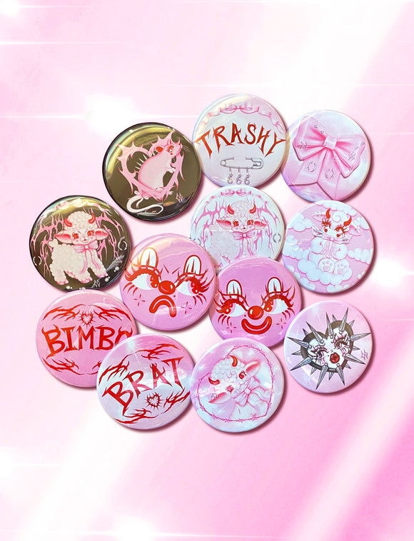 Creepy Gals 2.25” Button Pack of 4