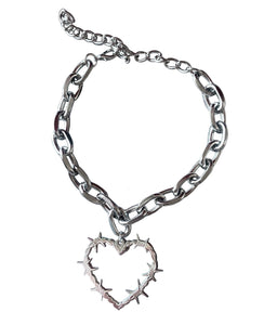 Barbwire Heart Chain Choker