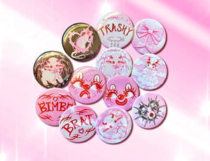 Creepy Gals 2.25” Button Pack of 4