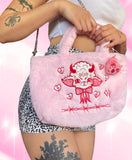 Pink Lamby Furry Purse with Chain Strap