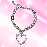 Barbwire Heart Chain Choker