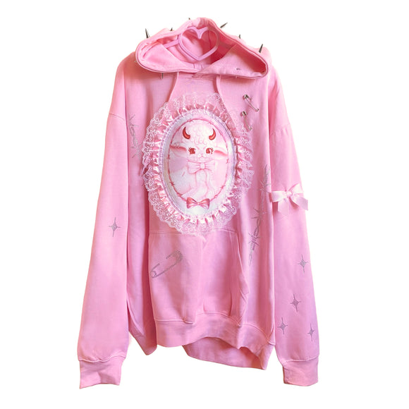 1 of 1 Lamby Pink Spiked Hoodie 2XL (16)