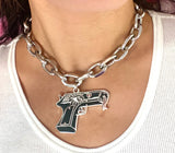 Black Squirt the Gun Chain Choker