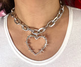 Barbwire Heart Chain Choker