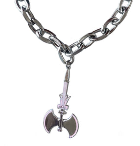 Pink Battle Axe Chain Choker