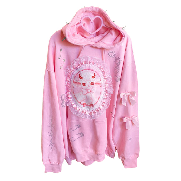 1 of 1 Lamby Pink Spiked Hoodie  - 3XL (14)