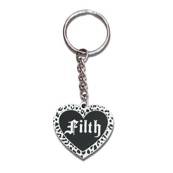 Goth Filth Silver Keychain