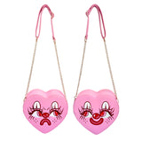 Pink Clown Heart Purse - Double Sided Faces