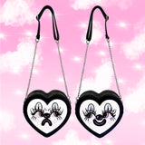 Goth Clown Heart Purse - Double Sided Faces