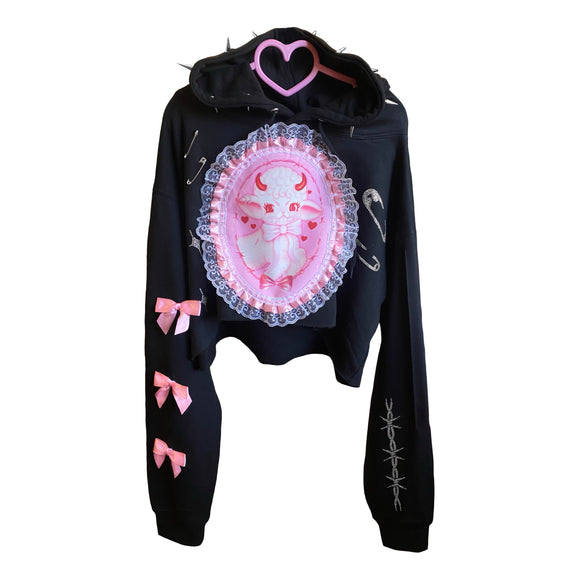 1 of 1 Lamby Black Spiked Cropped Hoodie - 3XL  (13)