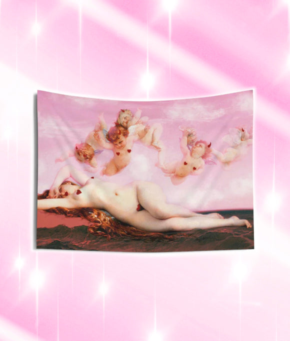 36”x26” Birth of Venus Creepy Gals Edition Wall Tapestry